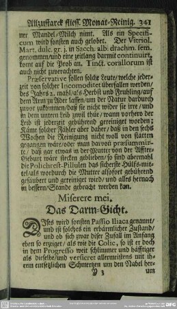 Miserere mei. Das Darm-Gicht