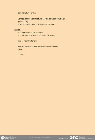 Brief von Julius Bursche an Bogumił Šwjela