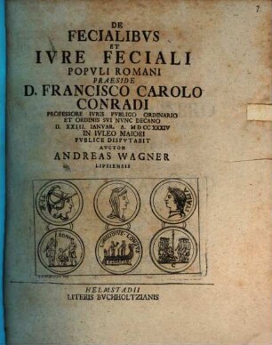 De Fecialibvs Et Ivre Feciali Popvli Romani
