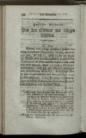 Zwölfter Abschnitt. Von den Steinen und erdigen Fossilien