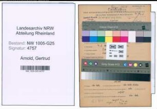 Entnazifizierung Gertrud Arnold , geb. 10.09.1895 (Einzelhaendlerin)