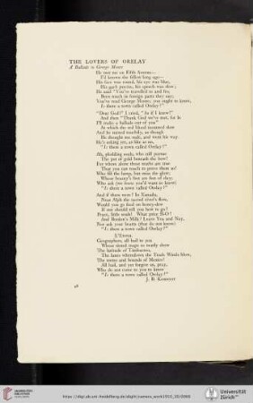 The Lovers of Orelay: A Ballade to George Moore [poem]
