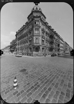 Dresden-Neustadt, Glacisstraße 26. Wohnhaus (um 1885). Eckansicht