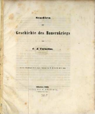 Studien zur Geschichte des Bauernkriegs