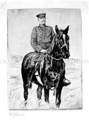 Großherzog Friedrich II. von Baden zu Pferde