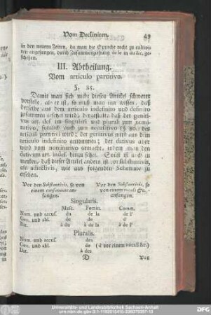 III. Abtheilung. Vom articulo partitivo.
