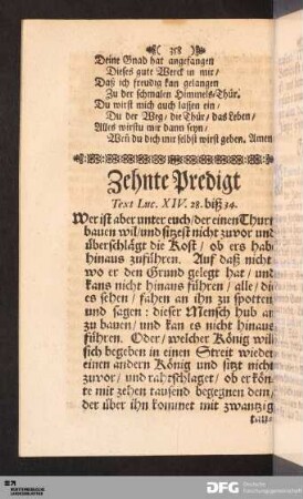 Zehnte Predigt