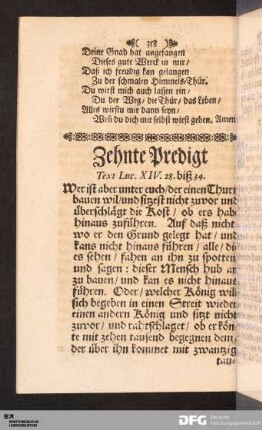 Zehnte Predigt