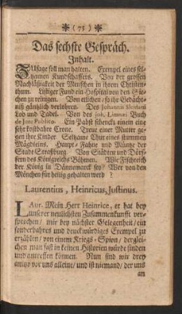 Das sechste - zehende Gespräch.