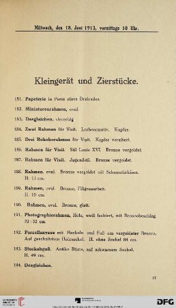 Mittwoch, vormittags 10 Uhr (Nr. 181-353)