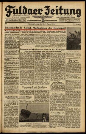 Ausgabe vom Samstag, den 12. August 1944.