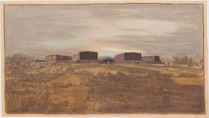 Tonfilmatelier (Filmstadt), Berlin-Gatow: Perspektivische Ansicht der Gesamtanlage