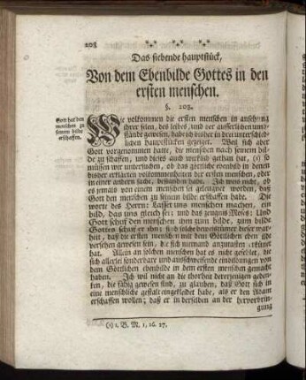 Das siebende Hauptstück, Von dem Ebenbilde Gottes in den ersten menschen.