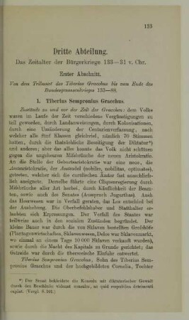Dritte Abteilung. Das Zeitalter der Bürgerkriege 133-31 v. Chr.