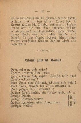 Litanei zum hl. Rochus.