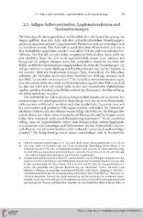 2.3. Adliges Selbstverständnis, Legitimationskrisen und Neubestimmungen