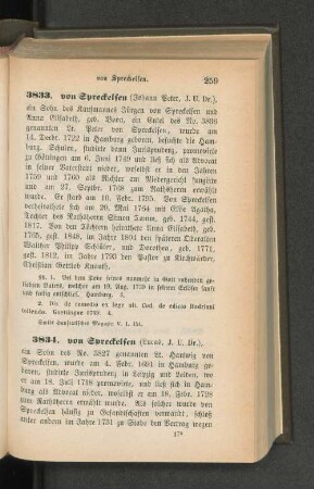 3833. von Spreckelsen (JohannPeter, J. U. Dr.)