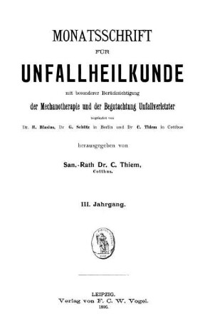 3: Monatsschrift für Unfallheilkunde, Versicherungs-, Versorgungs- und Verkehrsmedizin