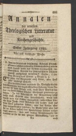 Acht und dreißigste Woche