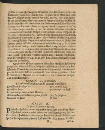 Caput II. De Periodi Judaicae Epocha.