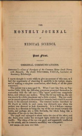 The Monthly journal of medical science. 8. 1853