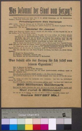 Flugblatt des Ausschusses zur Abwehr des Volksentscheids für die Fürstenenteignung am 20. Juni 1926