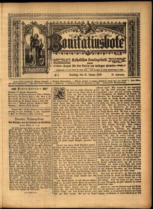 Erste Ausgabe vom Sonntag, den 27. Januar 1907.