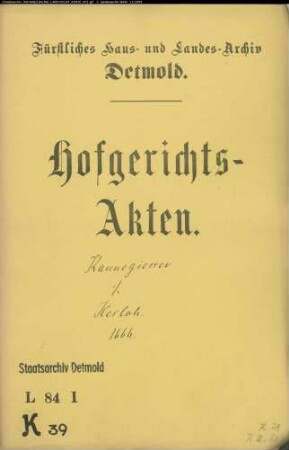 Kannengießer, Gerhard in Bielefeld gegen Henrich Heßloh - Schuldforderung