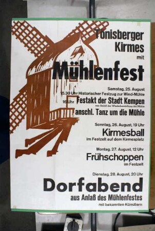 Plakat für ein Mühlenfest