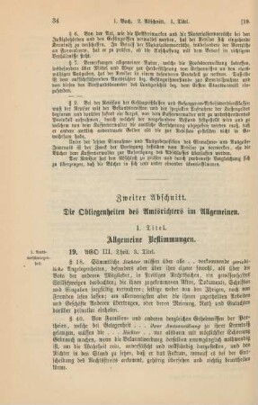Zweiter Abschnitt. Die Obliegenheiten des Amtsrichters im Allgemeinen