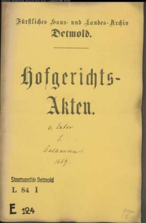 von Exter, Johann zu Pottenhausen gegen Martin Dalhausen - Erfüllung eines Pachtkontrakts