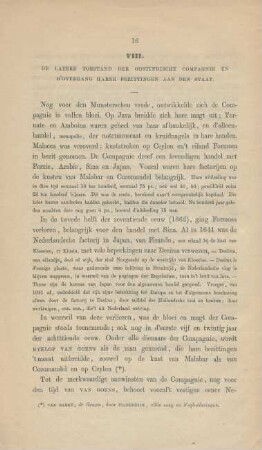 VIII. De latere toestand der Oostindische Compagnie en d'overgang harer bezittingen aan den staat