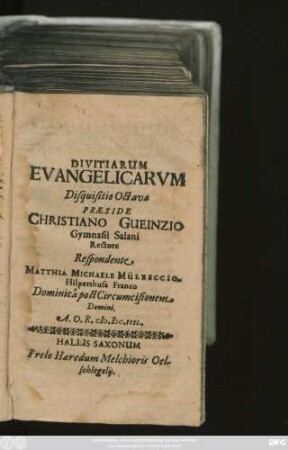 Divitiarum Evangelicarum Disquisitio Octava