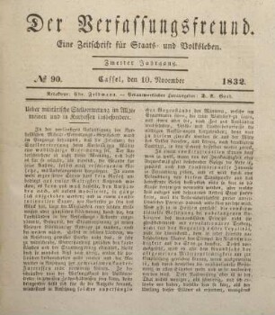 № 90. Cassel, den 10. November 1832.