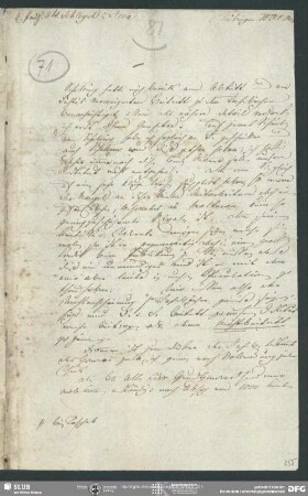 Eigenh. Brief von Johann Friedrich von Cotta an August Wilhelm von Schlegel, Tübingen, 10.10.1828