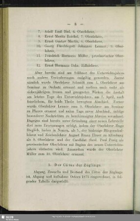 2. Cötus der Zöglinge
