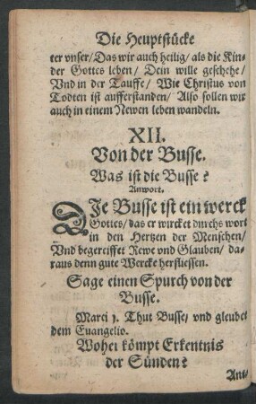 XII. Von der Busse.