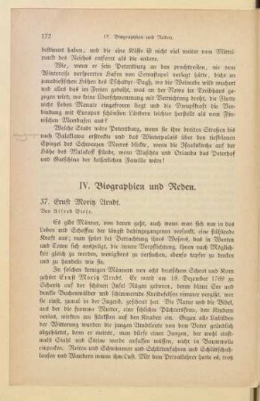 IV. Biographien und Reden