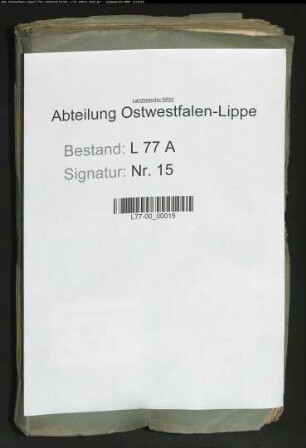 Ordnung der Registratur des Amtes Detmold
