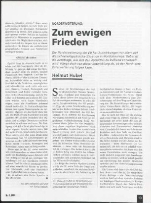 Norderweiterung: Zum ewigen Frieden