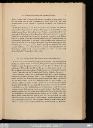 II. Die mongolisch-türkischen Sprachbeziehungen