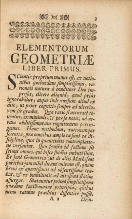 Elementorum Geometriæ. Liber Primus