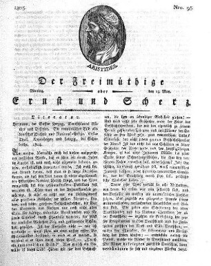 Nro. 95, Montag, den 13. May 1805