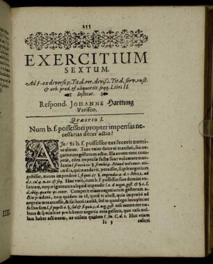 Exercitium Sextum.