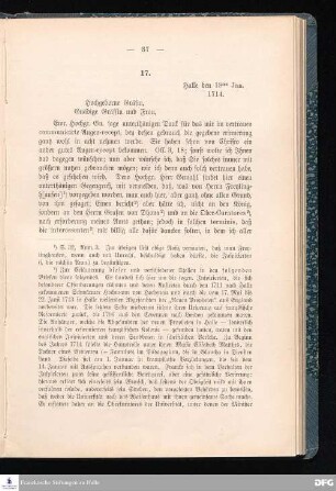 Brief von August Hermann Francke an Maria Eleonore Emilia v. Reuß-Köstritz.