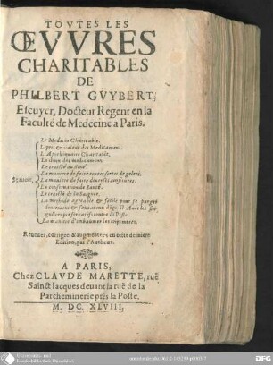 Toutes les oeuvres charitables de Philbert Guybert