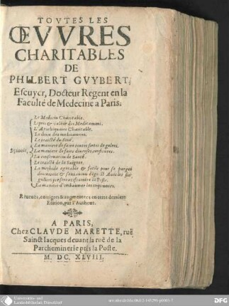Toutes les oeuvres charitables de Philbert Guybert