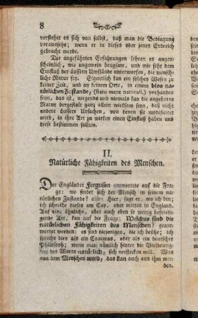 II. Natürliche Fähigkeiten des Menschen.
