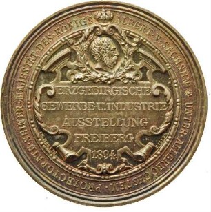 Freiberg - Prämienmedaille der Erzgebirgischen Gewerbe- und Industrie-Ausstellung