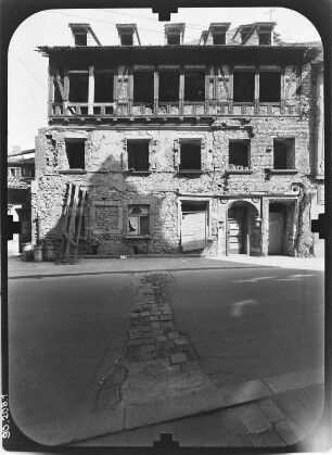 Erfurt-Altstadt, Michaelisstraße 48. Haus zum schwarzen Horn (1549). Straßenfront